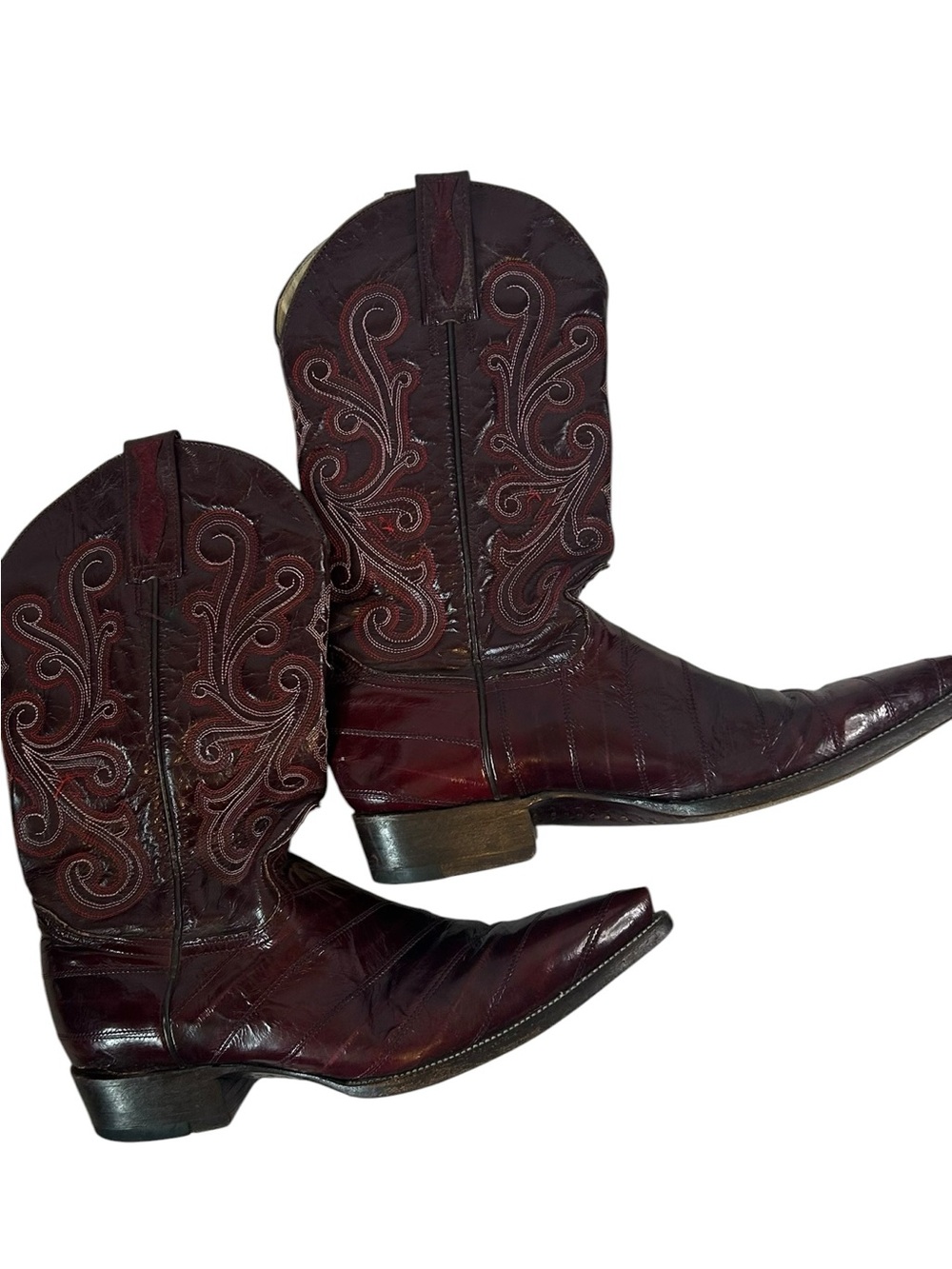 Indomables Boots Men 9.5  oxblood leather western cowboy boots Made in Mexico